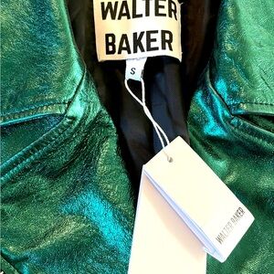 Walter Baker Allison Emerald Genuine Lambskin Leather Moto Jacket-S